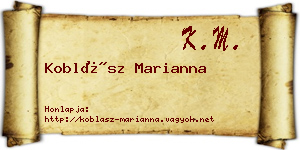 Koblász Marianna névjegykártya